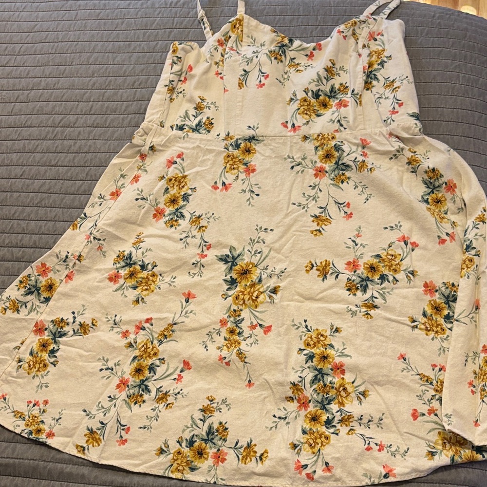 Floral Print Dress with Spaghetti Straps
